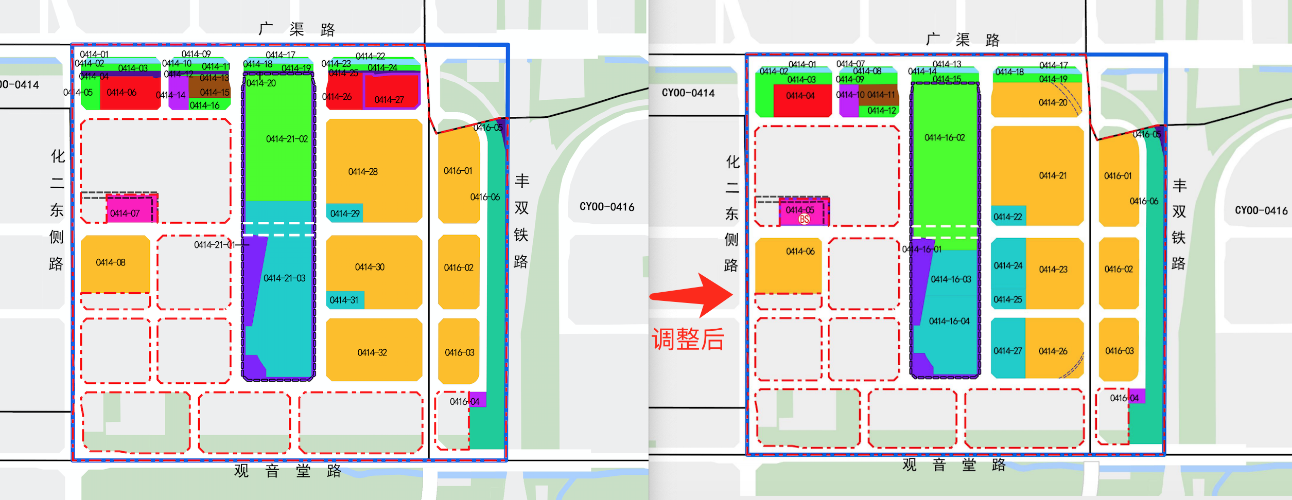北京地铁28号线广渠东路片区地块调规,住宅规模增至61.5万㎡
